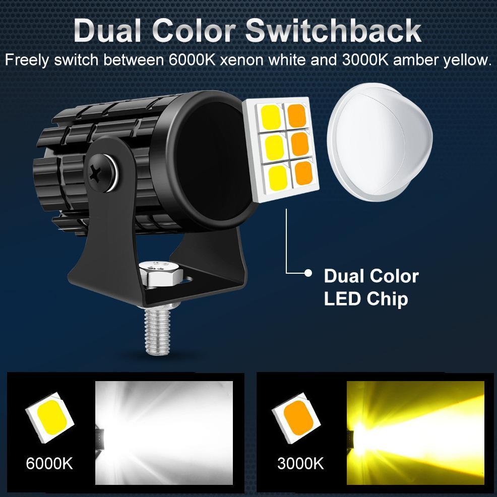 ORI100% PAKET 2 PCS Lampu Tembak Sorot Kendaraan Sepeda Motor Mobil Laser Gun Foglamp Mini D2 2 Warn