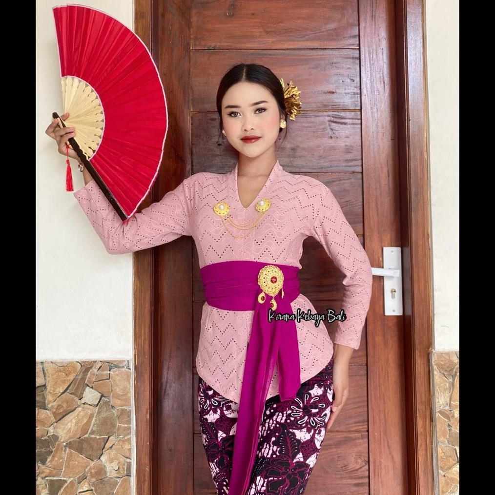 WIRYAASIHMALL KEBAYA BALI IVORY STRAIT KARTINI LENGAN PANJANG PREMIUM