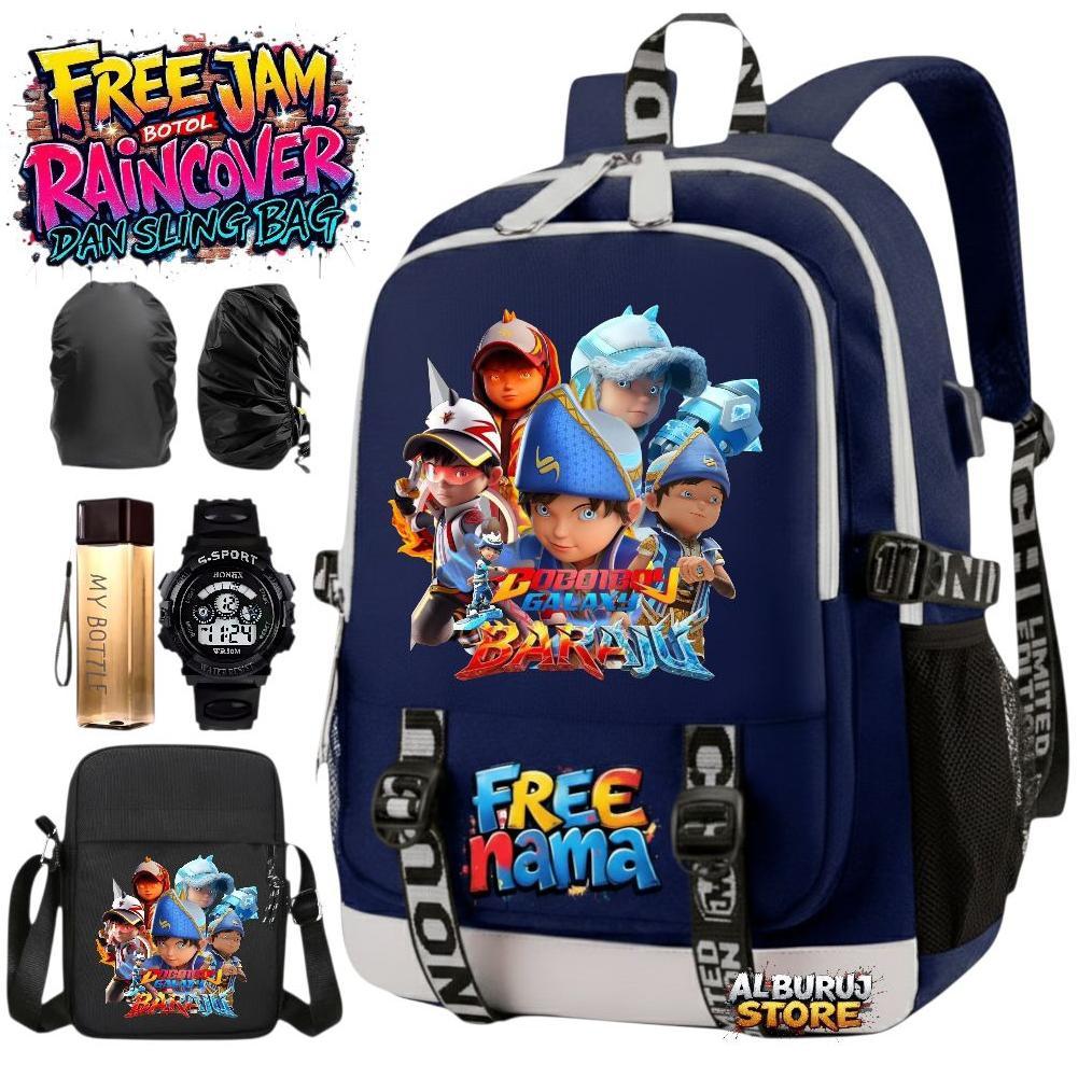 Grade Ori Tas Sekolah Anak Laki-Laki Boboiboy Galaxy Baraju | Ransel Anak Sd | Free Nama + Bonus Bot