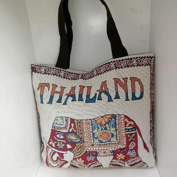 Baggu- Tas Tote Bag Wanita Etnik Thailand Jumbo Karakter Kanvas Totebag