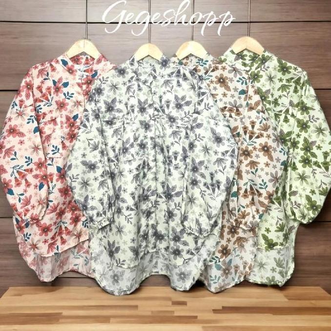 Uprelig- Gege-Flower Tunik Wanita Motif Bunga Katun