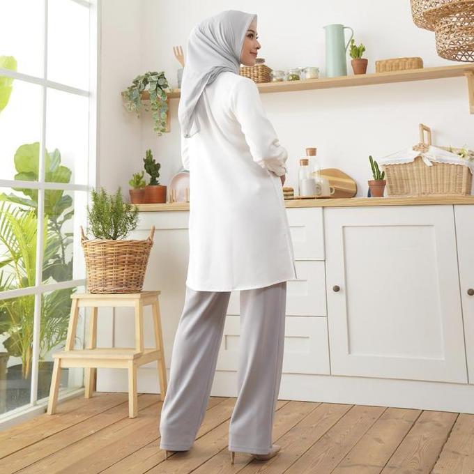 Uprelig- Wulfi Atasan Kemeja Tunik Day To Day Katun Cotton Madinah White Kantor Muslim Nyaman Panjan