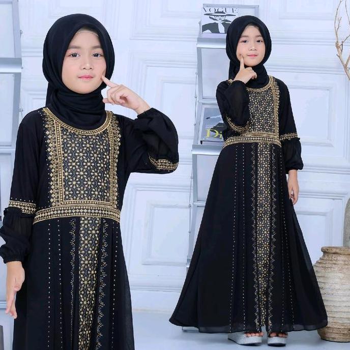 Otokonoko- Gamis Abaya Anak Cindy~Baju Mewah Elegan Nyaman Dipakai Cocok Buat Acara Pesta Pengajian 