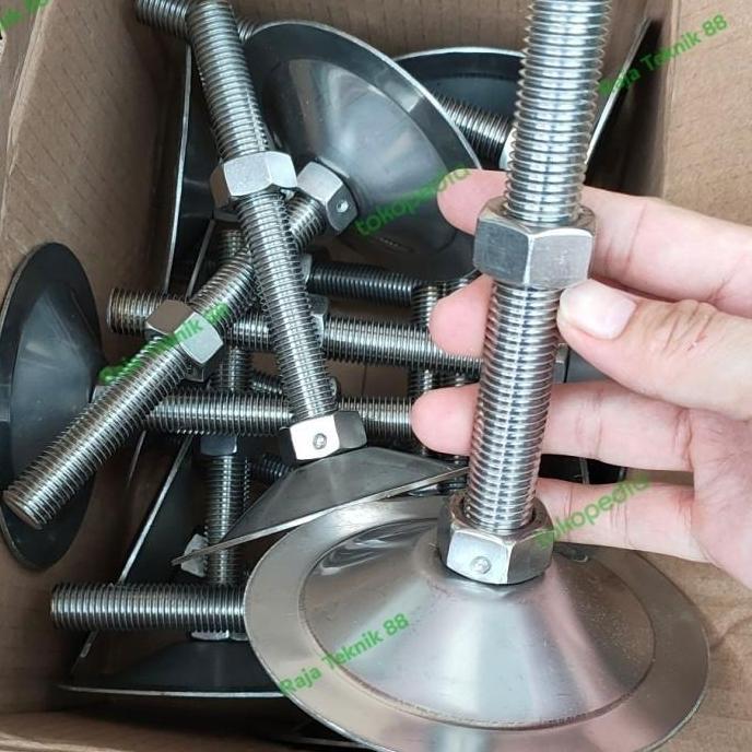 kaki meja stainless m16x150 dia 11cm/ adjuster stainless m16 x 150 304 / adjuster foot stainless M16