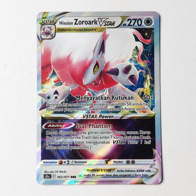 New Hisuian Zoroark VSTAR RRR 062/071 S10a - Kartu Pokemon Indonesia