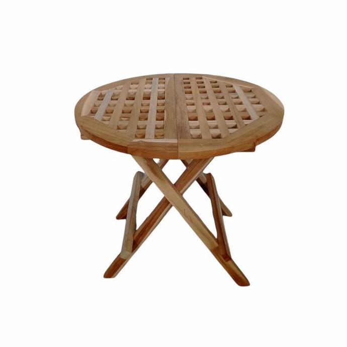 Meja lipat bulat cafe teras outdoor