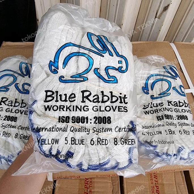 Yxyg- Sarung Tangan 5 Benang Biru / Sarung Tangan Benang / Safety Glove