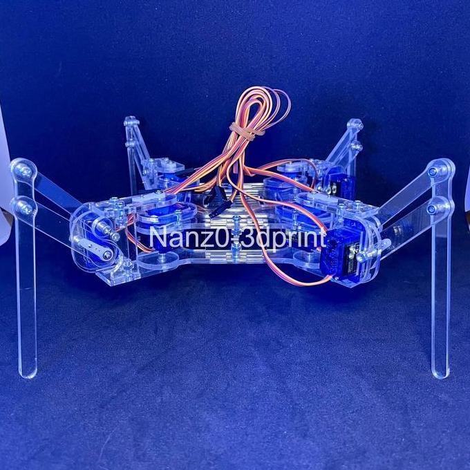 Kit Quadpod Spider Laba-laba Arduino Robot Akrilik - n0