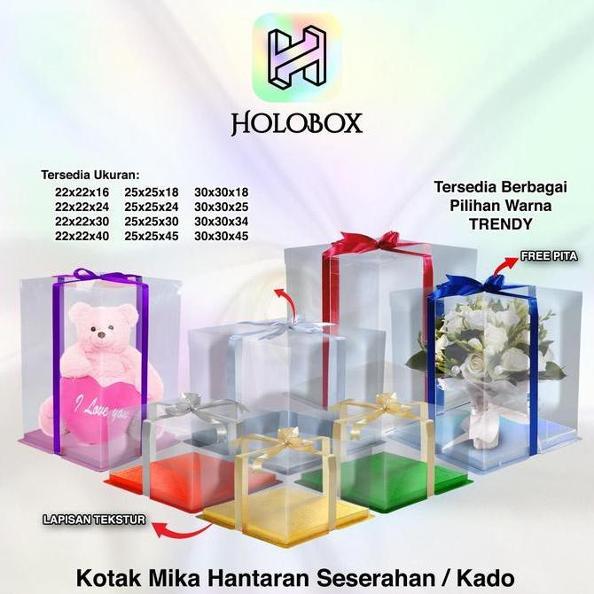 Cake Box Kotak Kue Mika Transparan Dus Hadiah - Tutup Mika 25x25