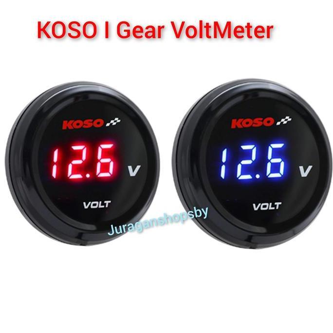 Promo Voltmeter digital Koso i Gear Volt meter aki motor koso original Diskon
