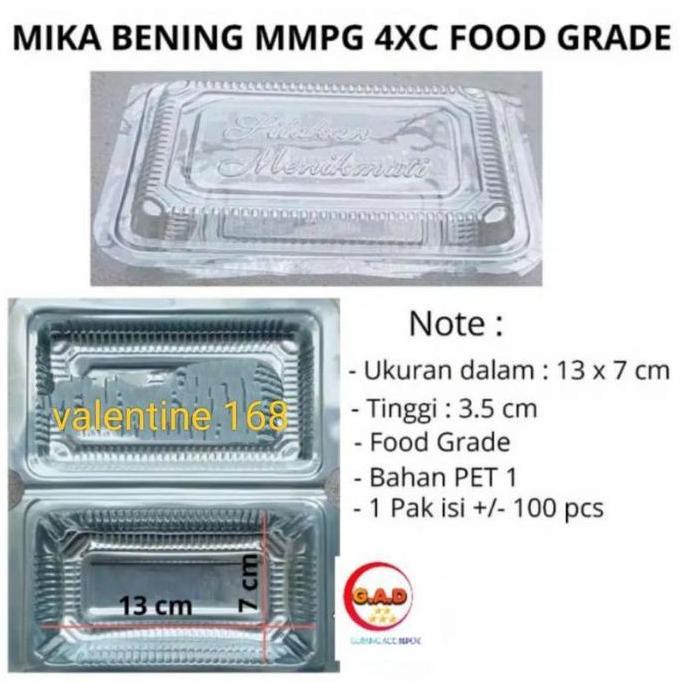 mika plastik bening 4c/4xc tempat kue makanan nasi puding mie goreng