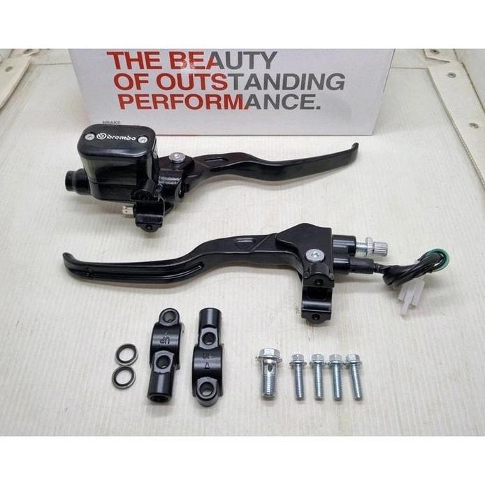 Handle master rem brembo tabung kotak set kiri kanan drat dudukan spion universal semua motor satria