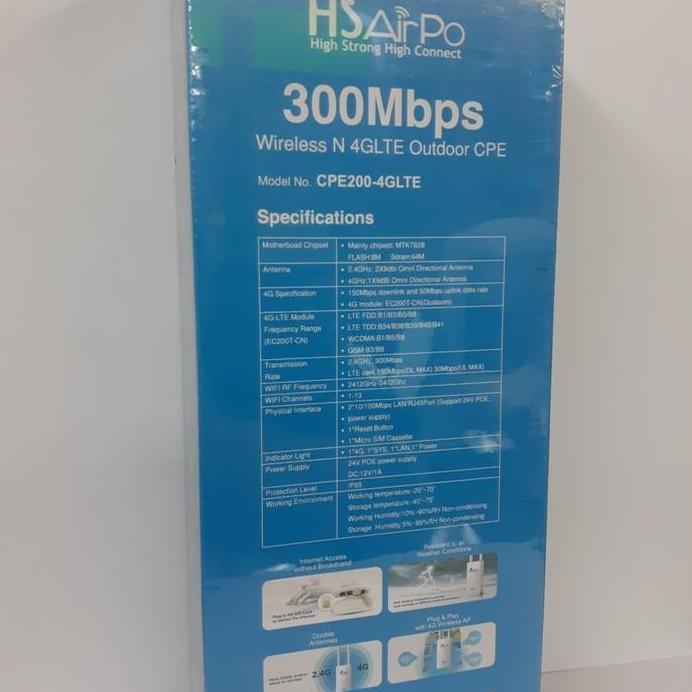 Ready HSAIRPO CPE200-4G-LTE CPE AP 4G LTE OUTDOOR WIRELESS 2.4GHZ CPE 200