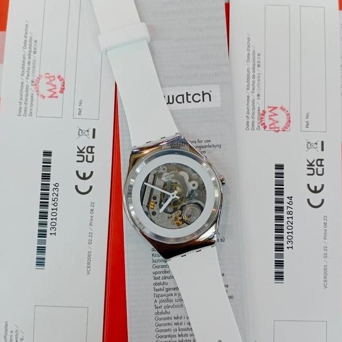 Jam Tangan Pria SWATCH Irony SYXS138 PURE WHITE IRONY Original MAP