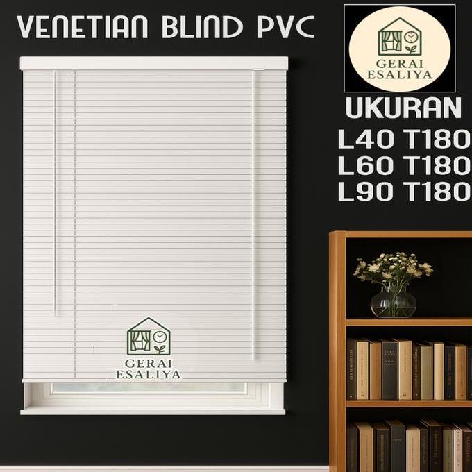 SUPER DEAL - Tirai Jendela Gorden Jendela PVC Venetian Blind Kerei Jendela Tirai Gulung 40x180 60x18