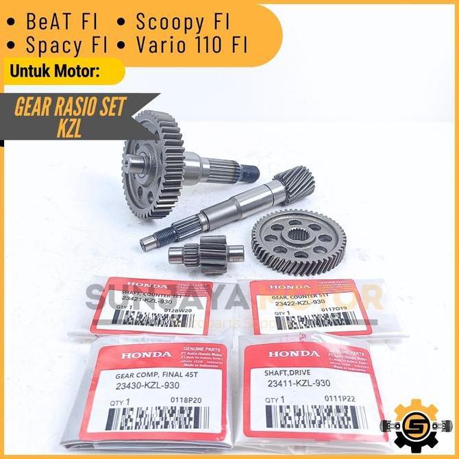 GEAR RASIO SET ORIGINAL HONDA KZL GIGI RASIO BEAT FI SCOOPY SPACY VARIO 110 FI GEARBOX GEAR GARDAN O