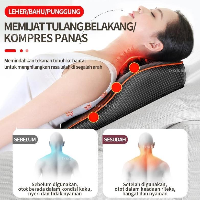 Terbaru KONKO Pijat Bahu 8 Bola Dan Tulang Belakang Leher 4-in-1 Multifungsi Bantal Pijat Alat Pijat