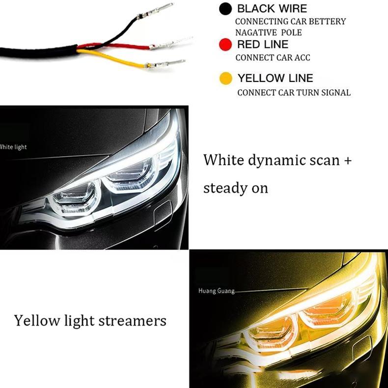 WARSIHLAPAK 2PCS LAMPU ALIS LAMPU ALIS RUNNING 2 MODE LAMPU ALIS RUNNING 30CM LED LAMPU ALIS MOTOR M