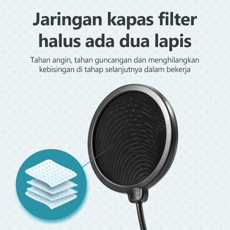 Olyps Microphone Karaoke Kabel Condenser Mic Untuk Phone Pc Laptop Live Streaming Recording