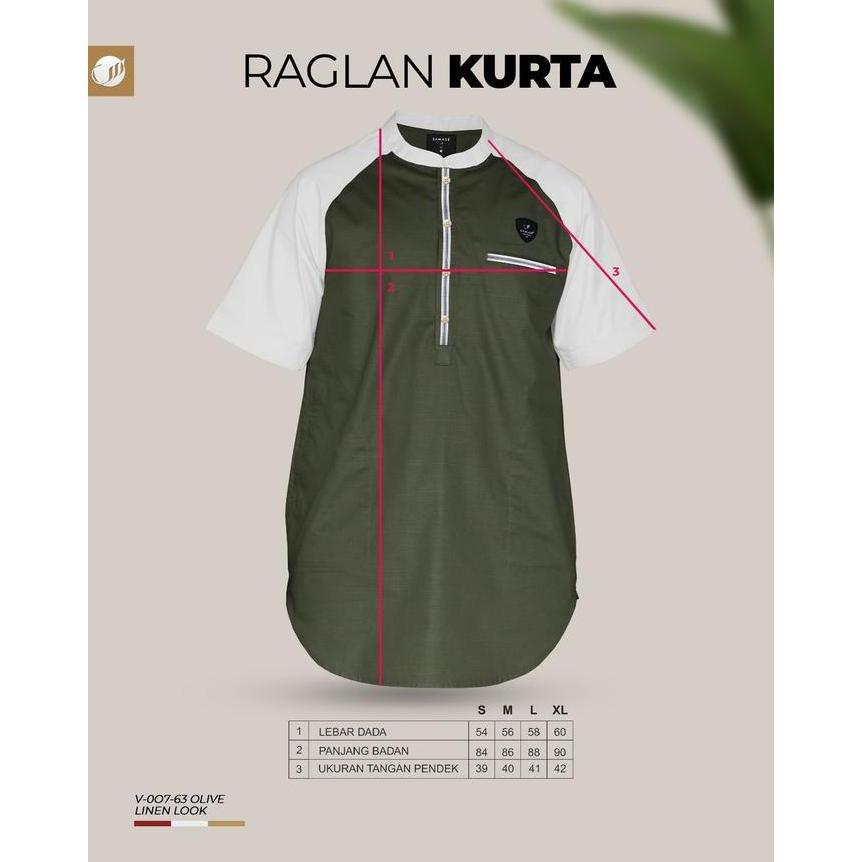 Samase Kurta Raglan lengan pendek V007