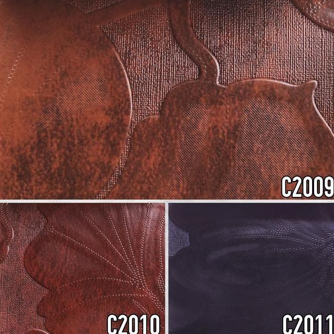 Kulit Oskar Sofa/Jok/Kursi Sintetis Tebal Motif Bunga Timbul - Saffron