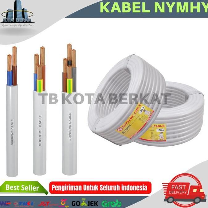 KABEL SERABUT/ KABEL LISTRIK SUPREME NYMHY 2 x 1,5 PER ROLL (50M)