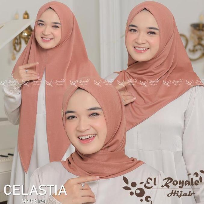 El Royale Hijab Pashmina Instan Celastia Kerudung Jilbab Muslim Cantik Panjang Wanita Bahan Siren Le