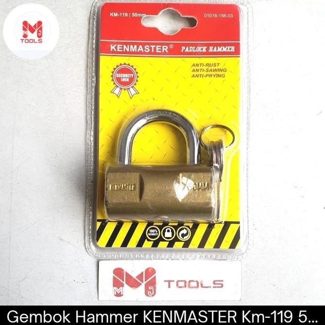 Gembok Hammer KENMASTER 50mm KM-119  - KENMASTER Gembok Anti Maling - Gembok Pagar - Kunci Gembok KE