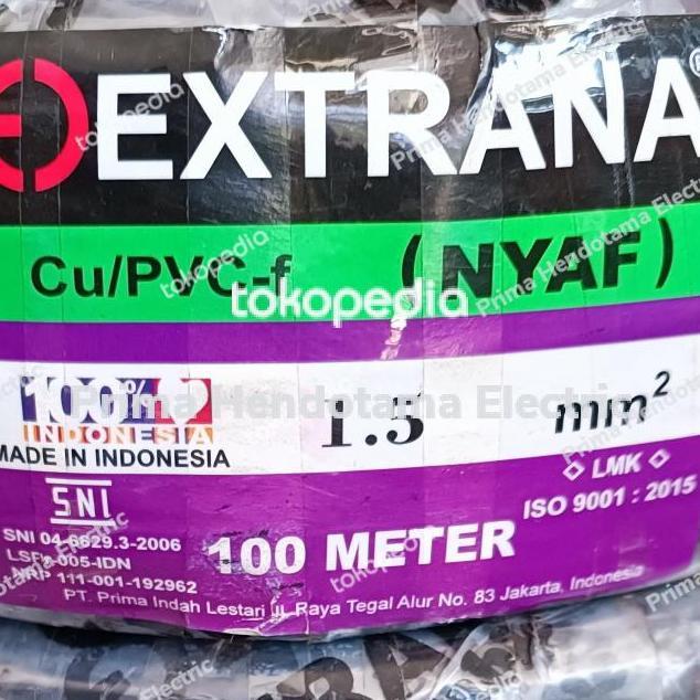 Kabel NYAF 1,5 mm Extrana | Kabel Extrana Serabut 1.5 mm 100 Meter