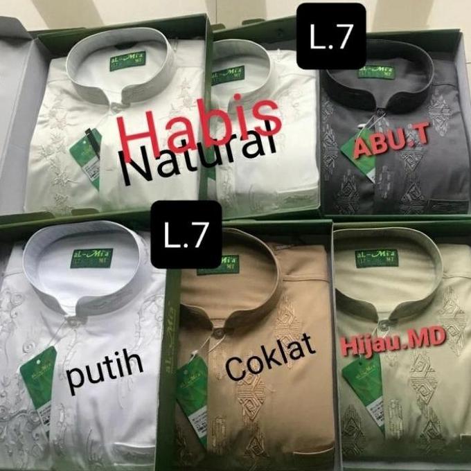 Baju koko pria al mia MT jumbo lengan pendek 100% original almia besar