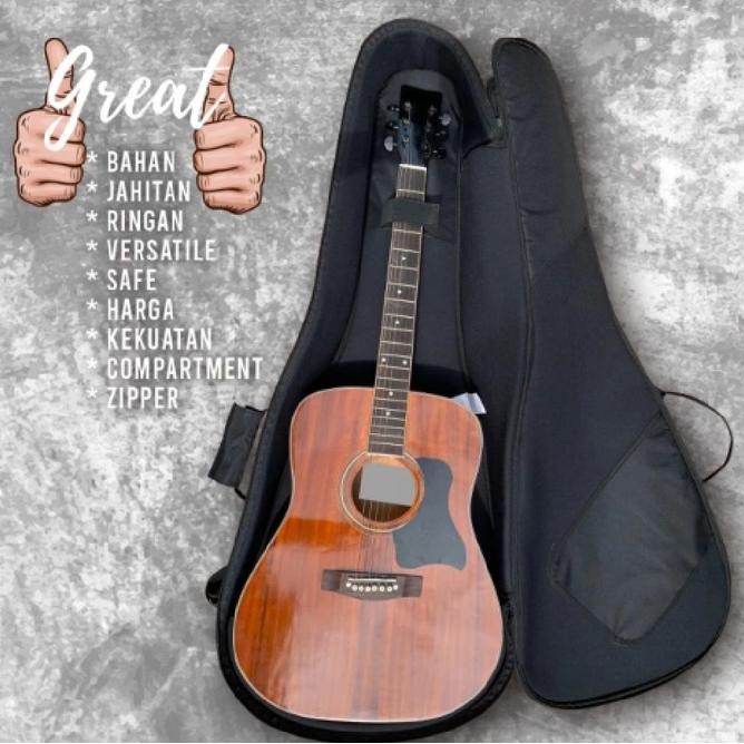 Tas Gitar Semi Gigbag Akustik Checkered