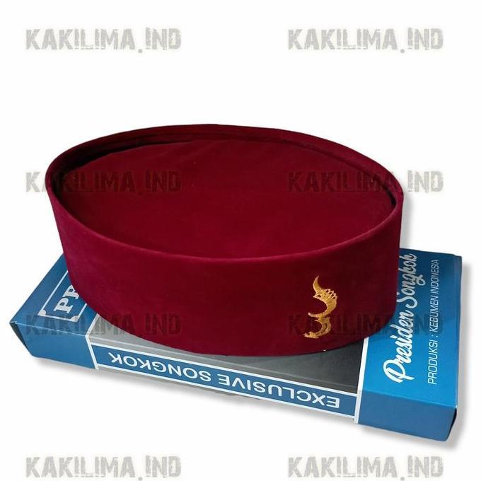 Peci Pria Model Terbaru Motif Logo KUJANG BORDIR Tinggi 9cm Murah COD