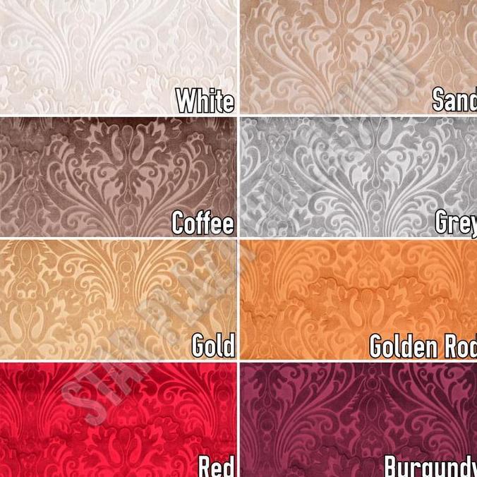 Kain Beludru Velvet Emboss Motif Damask - Turkish (Sofa, Jok, Kursi)