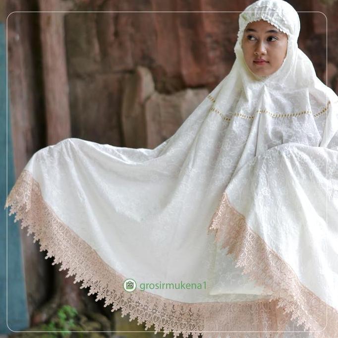 mukena katun prada jumbo mukena katun jepang mukena katun bordir jumbo