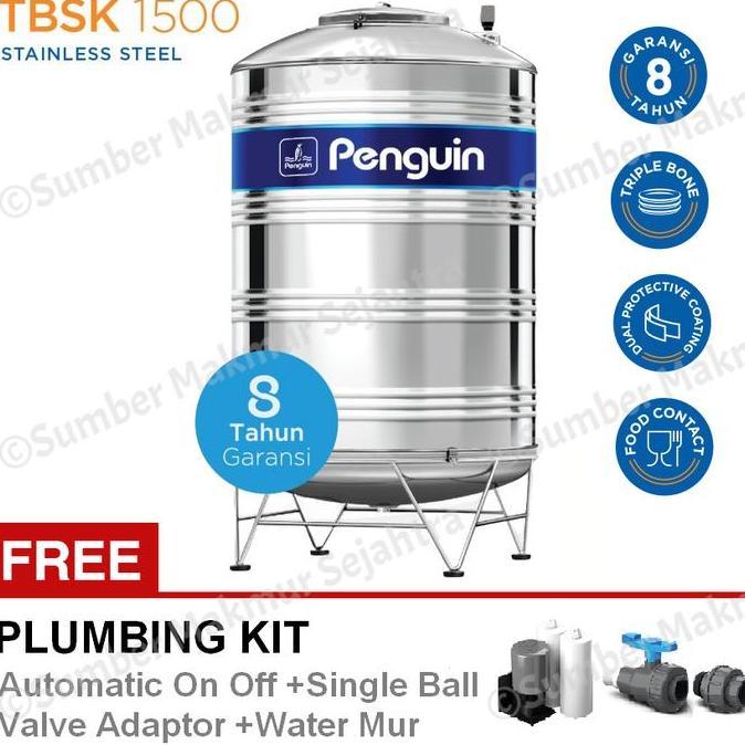 Tangki Air / Tandon / Toren Stainless Penguin 1500 Liter - TBSK 1500