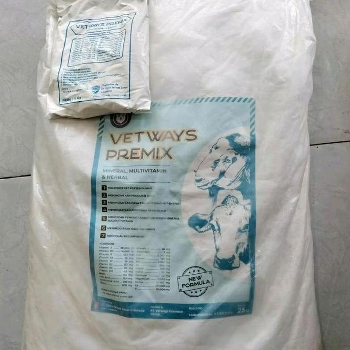 VETWAYS PREMIX ( 1 SAK ) 25 Kg mineral sapi, mineral kambing
