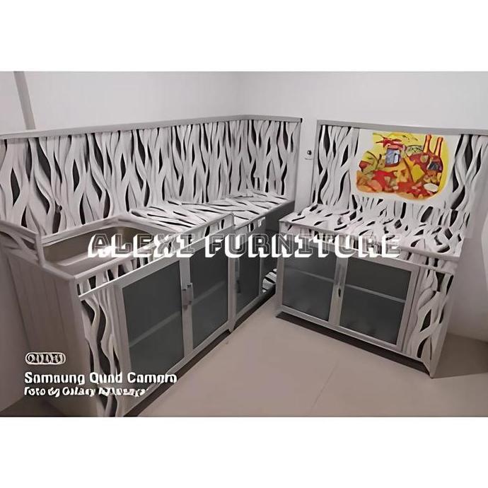 TERLARIS SET DAPUR BAWAH RAK KOMPOR DAN WASTAFEL MODEL L FURNITURE