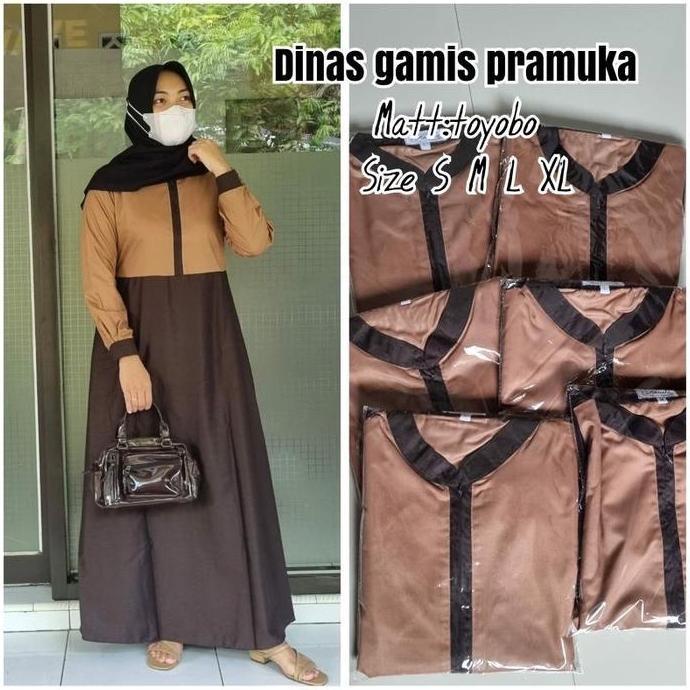 YN - Gamis Seragam Guru Pramuka | Dress Setelan Pramuka Toyobo
