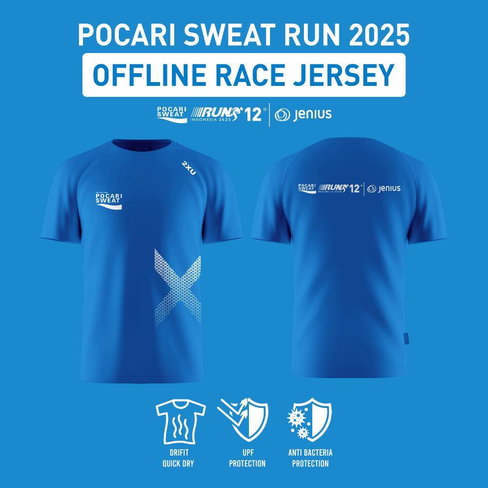 (Terbaru) Jersey Pocari Sweat Run 2025 Virtual Run & Offline Race (Terlaris)