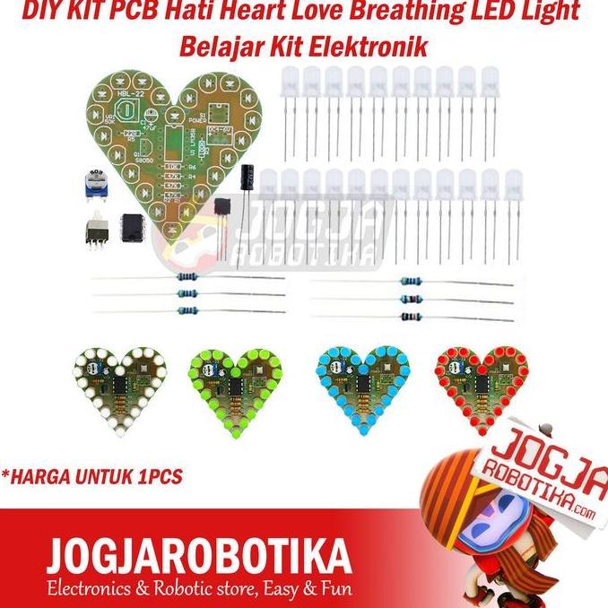 CORELA DIY KIT PCB Hati Heart Love Breathing LED Light Belajar Kit Elektronik
