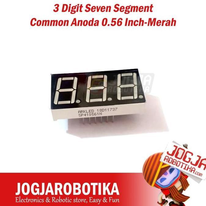 NARBU 3 Digit Seven Segment Common Anoda 0.56 Inch-Merah