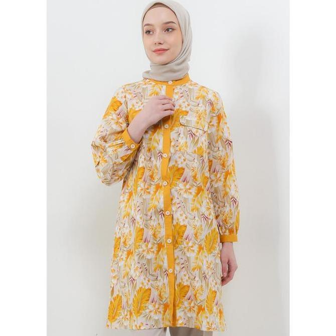 MFMW Azzafira Tunik Kuning Motif Bunga