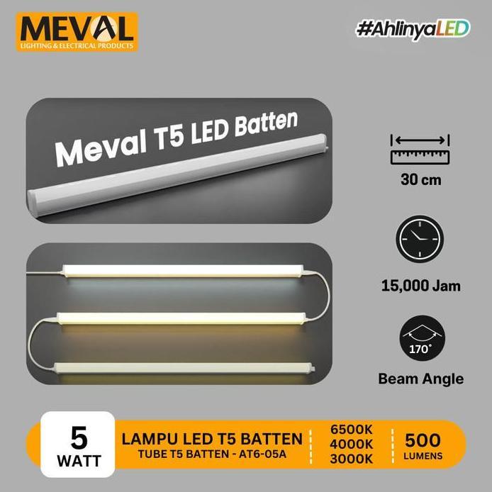 MEVAL Lampu LED T5 Batten