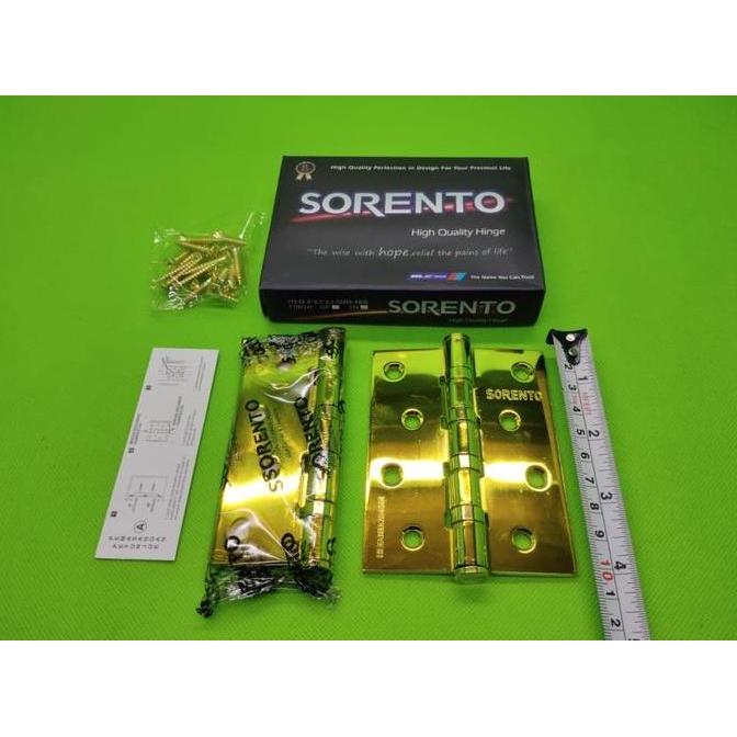 Engsel Pintu Jendela Plat Tebal Bagus 4" Inch 3mm GP Kuning SORENTO