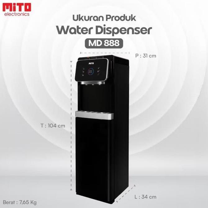 SUMOBOX Mito Dispenser MD 888 Galon Bawah  Panas Dingin Normal 3in1 3 Kran MD888 One Touch