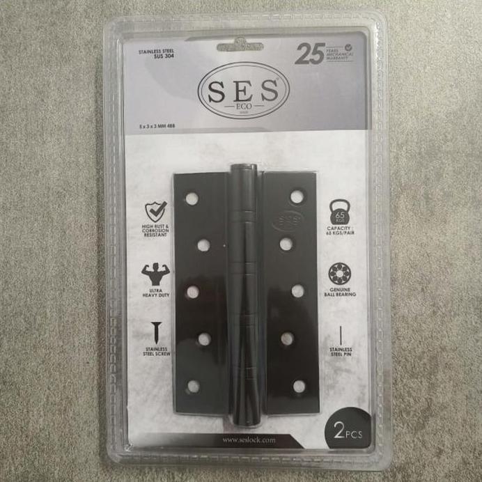 Engsel SES/Eco/5"3"3mm4BB/Hitam/Black/Engsel Pintu SES Hitam