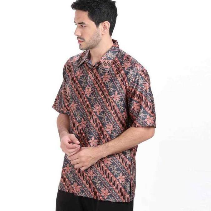 NEW ARJUNA WEDA HEM BATIK PRIA MOTIF PARANG KEMBANG - REGULAR FIT | SEMI SUTERA | LAPIS FURING ORI