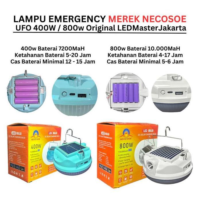 (Baterai Real asli 7200MAH)lampu led emergency ufo 400w /solar panel led/ lampu emergency gantung la