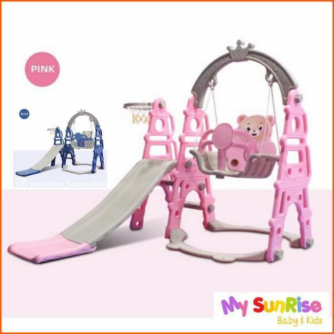 LENGKAP - MURAH Mainan Anak Perosotan Ayunan 3in1 Playground Anak VRT