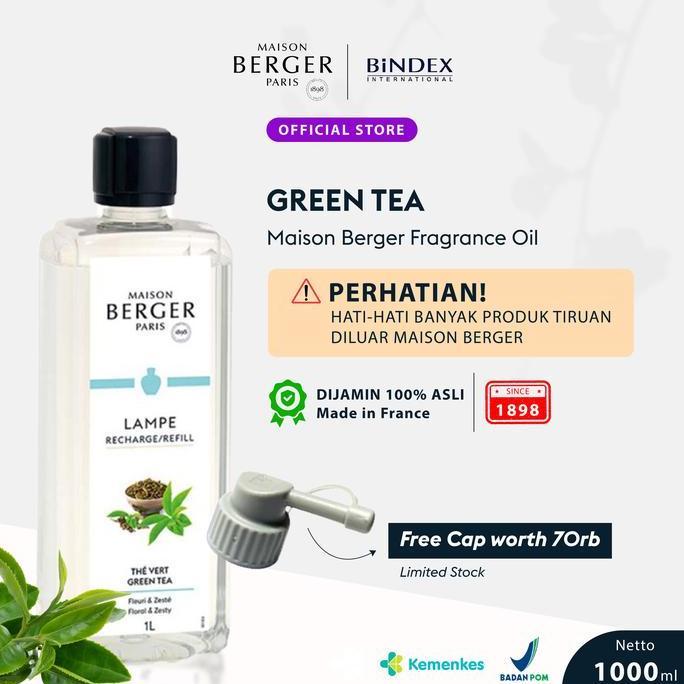 NEW MAISON BERGER REFILL DIFFUSER FRAGRANCE THE VERT / GREEN TEA 1L MAISON BERGER / LAMPE BERGER ORI